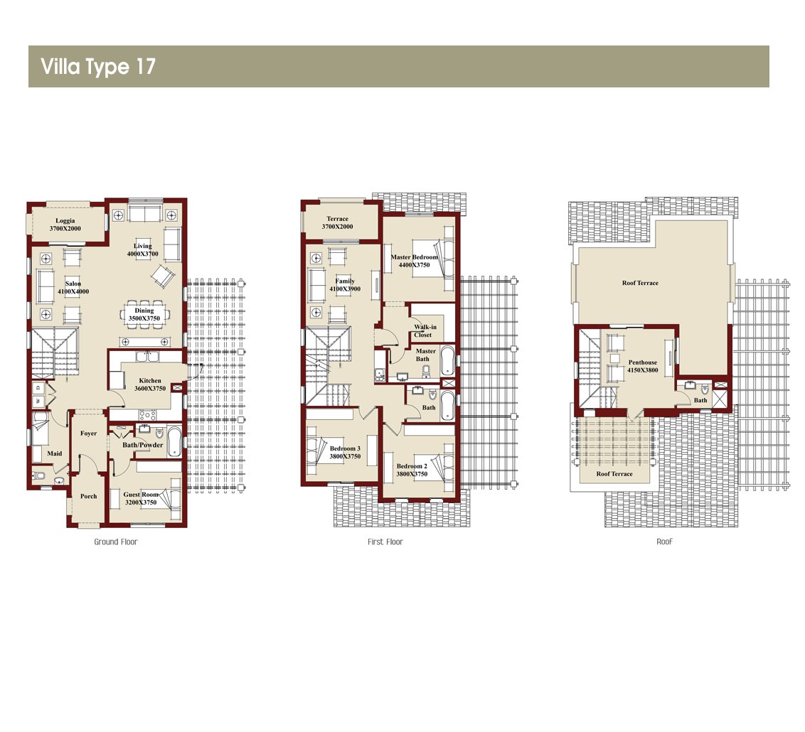 Floor plan for villa at Mivida
