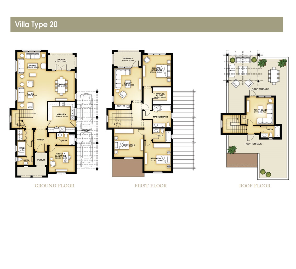 Floor plan for villa at Mivida