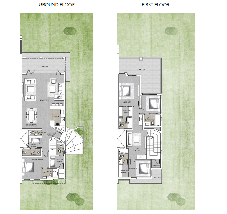 Floor plan for townhouse at Jefaira