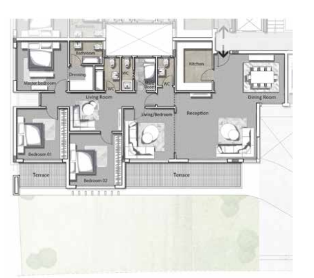 Floor plan for chalet at Joulz