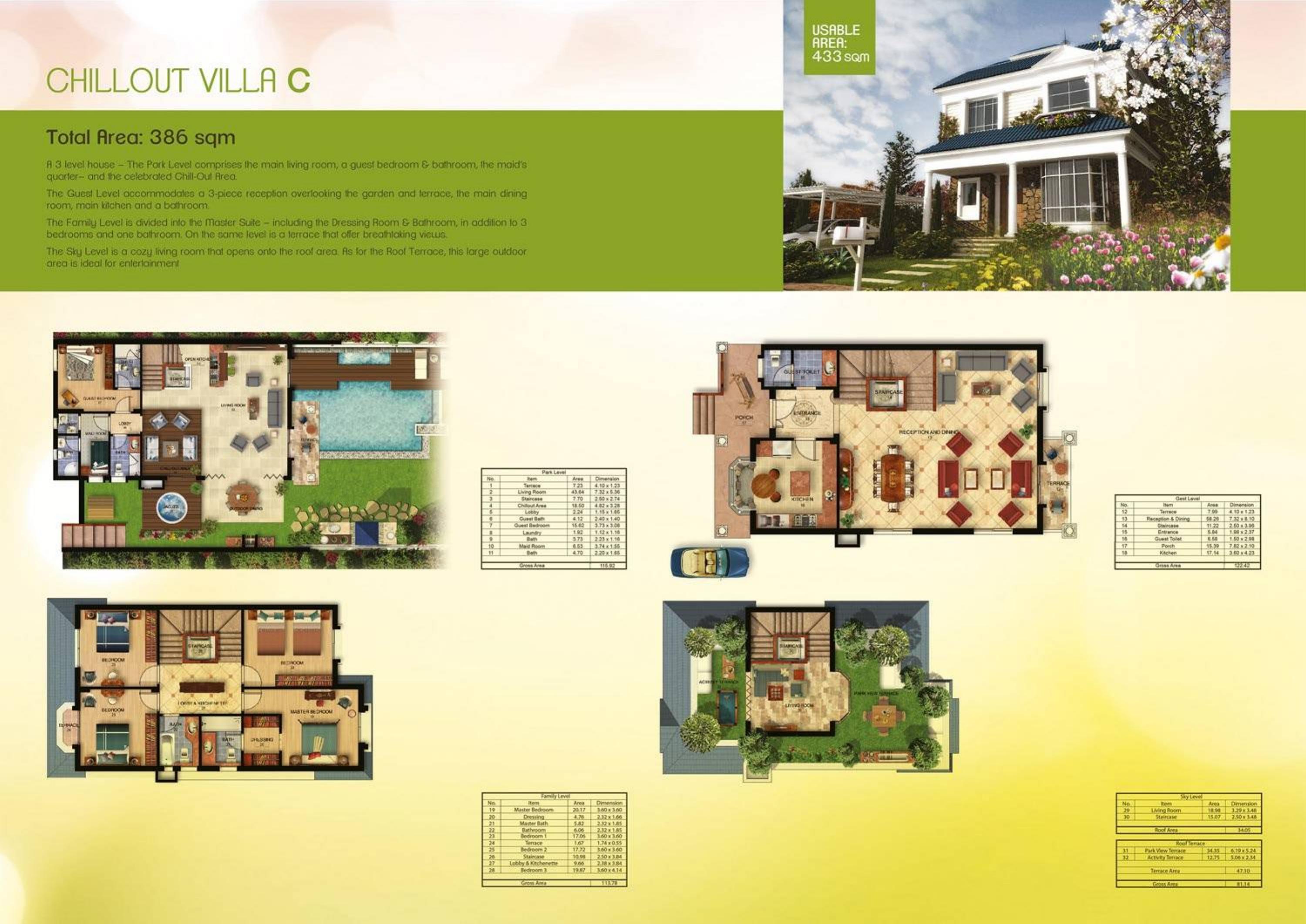 Floor plan for villa at Mountain View Chillout Park