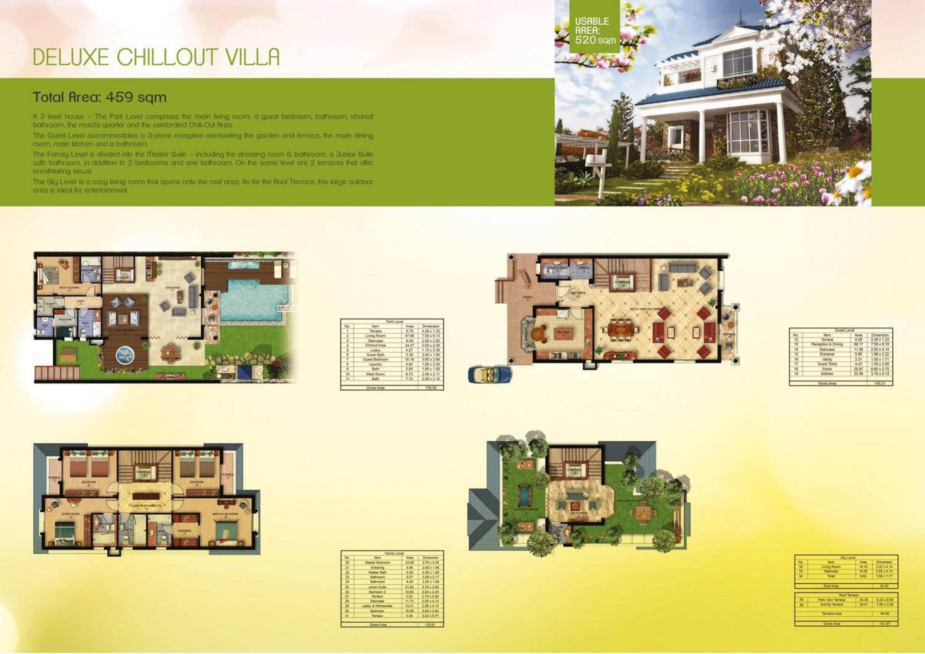 Floor plan for villa at Mountain View Chillout Park