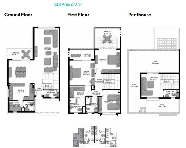 Floor plan for townhouse at Bo Island
