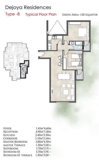 Floor plan for apartment at De Joya 1