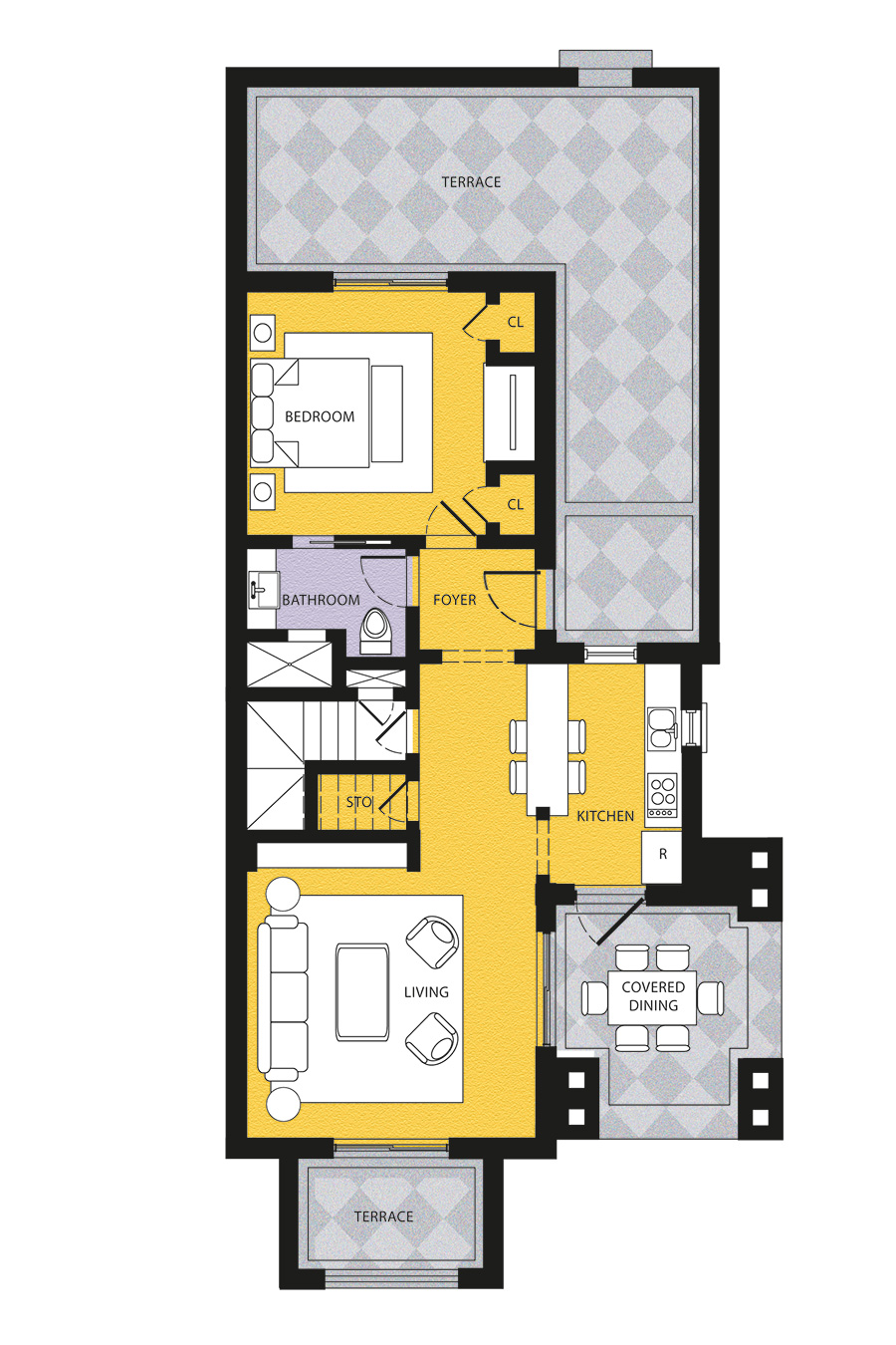 Floor plan for townhouse at Ancient Sands Golf Resort