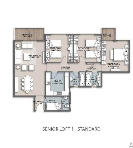 Floor plan for apartment at The Loft