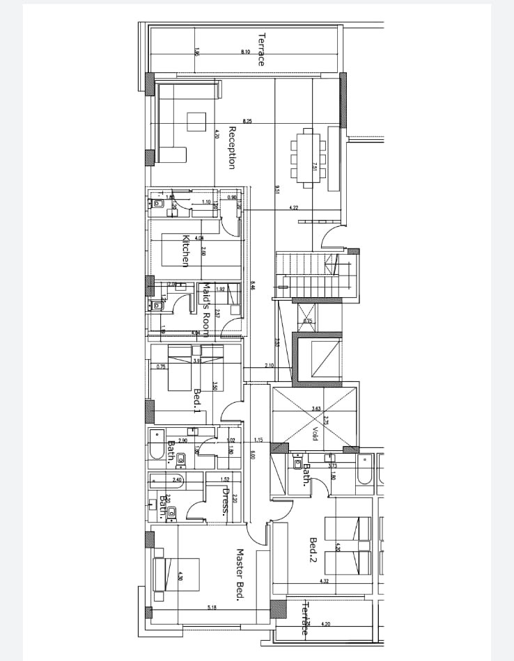 Floor plan for penthouse at Lake View Residence
