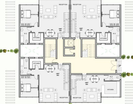 Floor plan for duplex at Atika