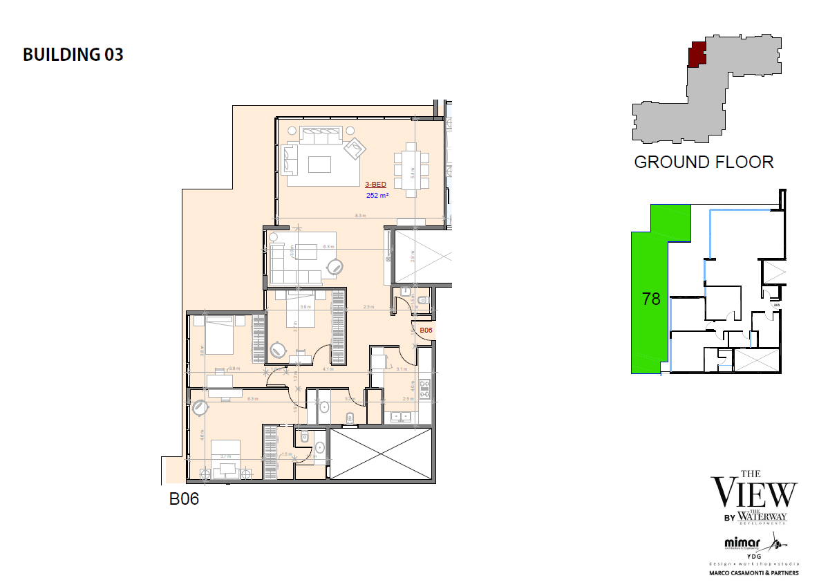 Floor plan for apartment at The View Waterway