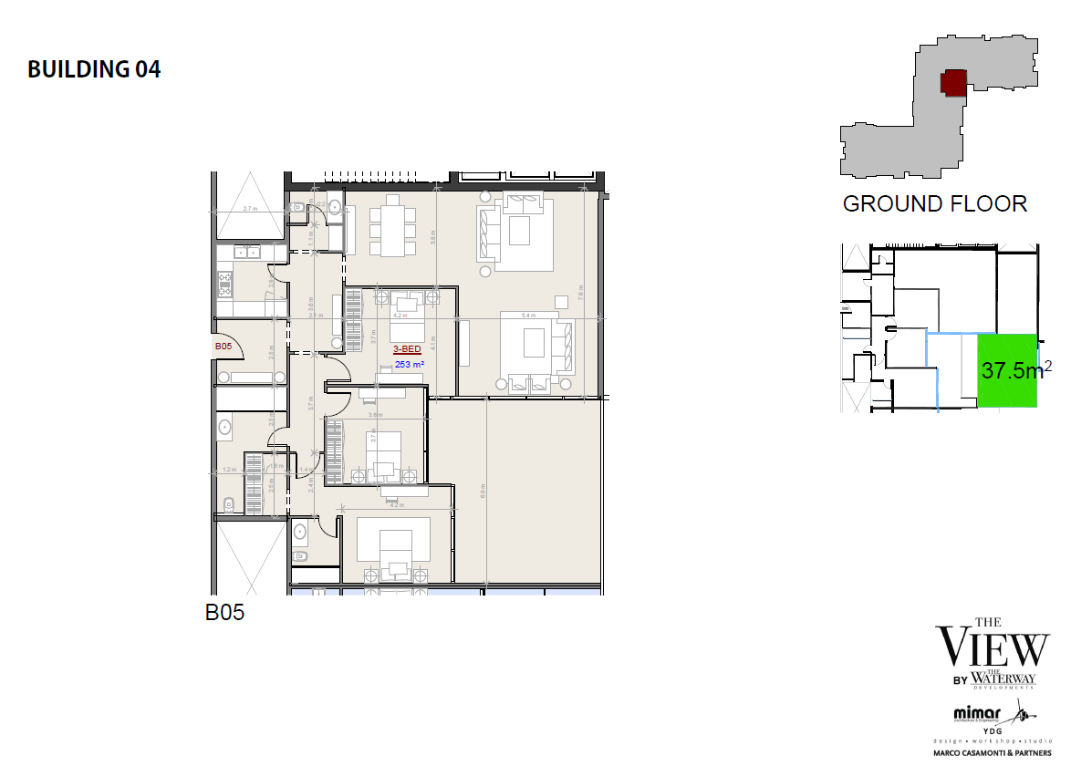 Floor plan for apartment at The View Waterway