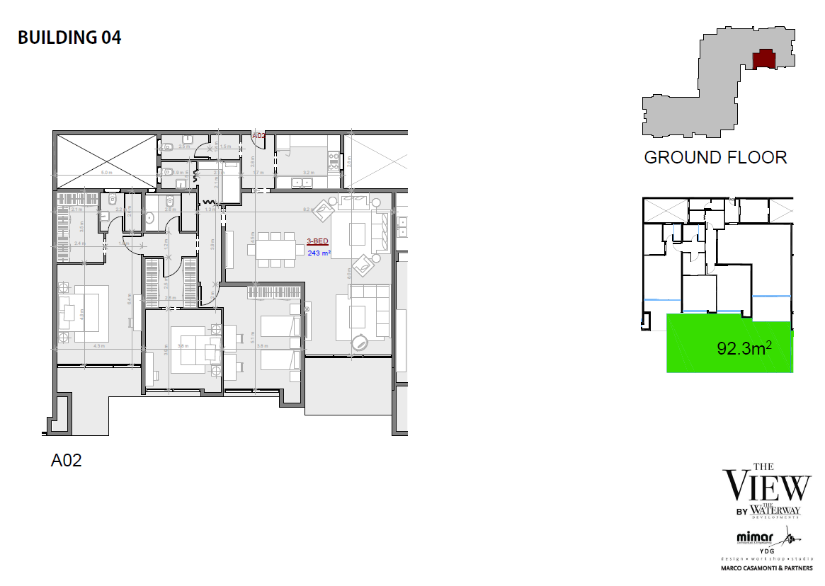 Floor plan for apartment at The View Waterway