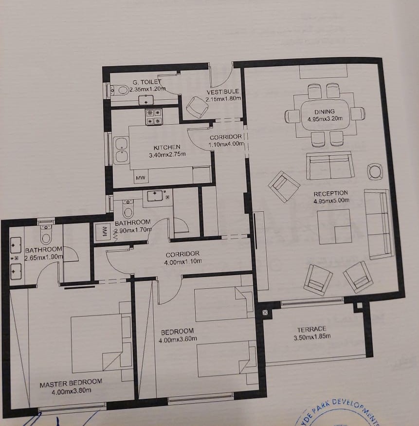 Floor plan for apartment at Hyde Park