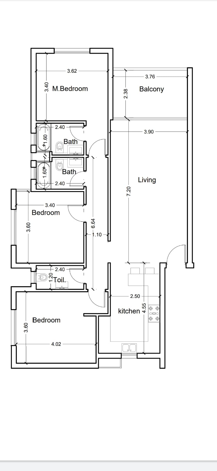 Floor plan for chalet at Cali Coast Ras El Hekma