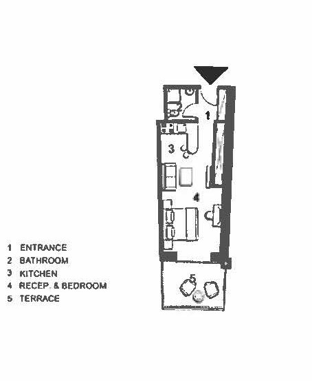 Floor plan for studio at The Gate - New Alamein