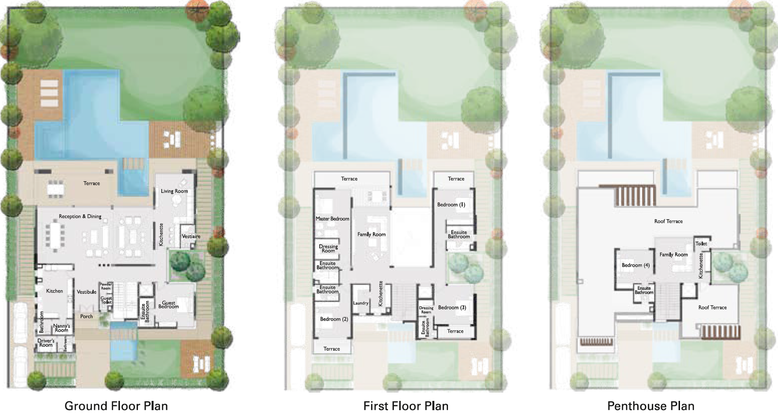 Floor plan for villa at Palm Hills New Cairo