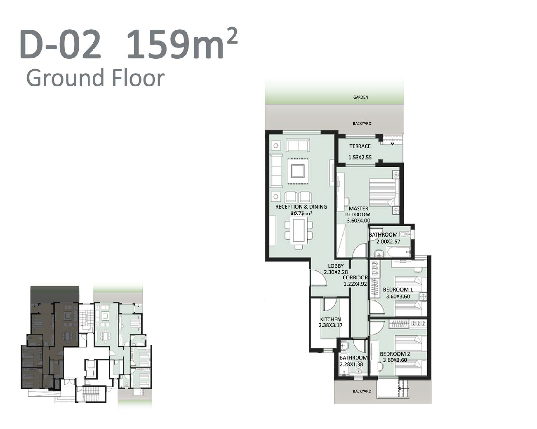 Floor plan for apartment at Bleu Vert