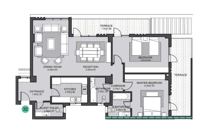 Floor plan for apartment at Sky Condos