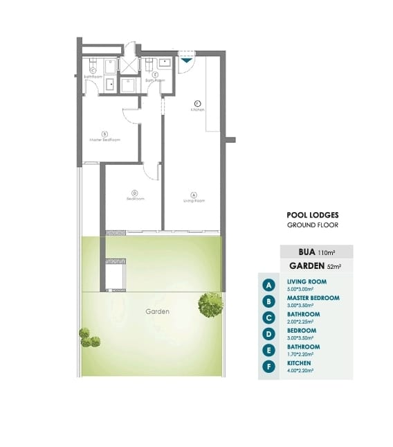 Floor plan for chalet at Ein Hills