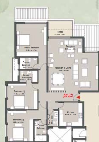 Floor plan for apartment at Capital Gardens