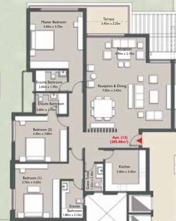 Floor plan for apartment at Capital Gardens