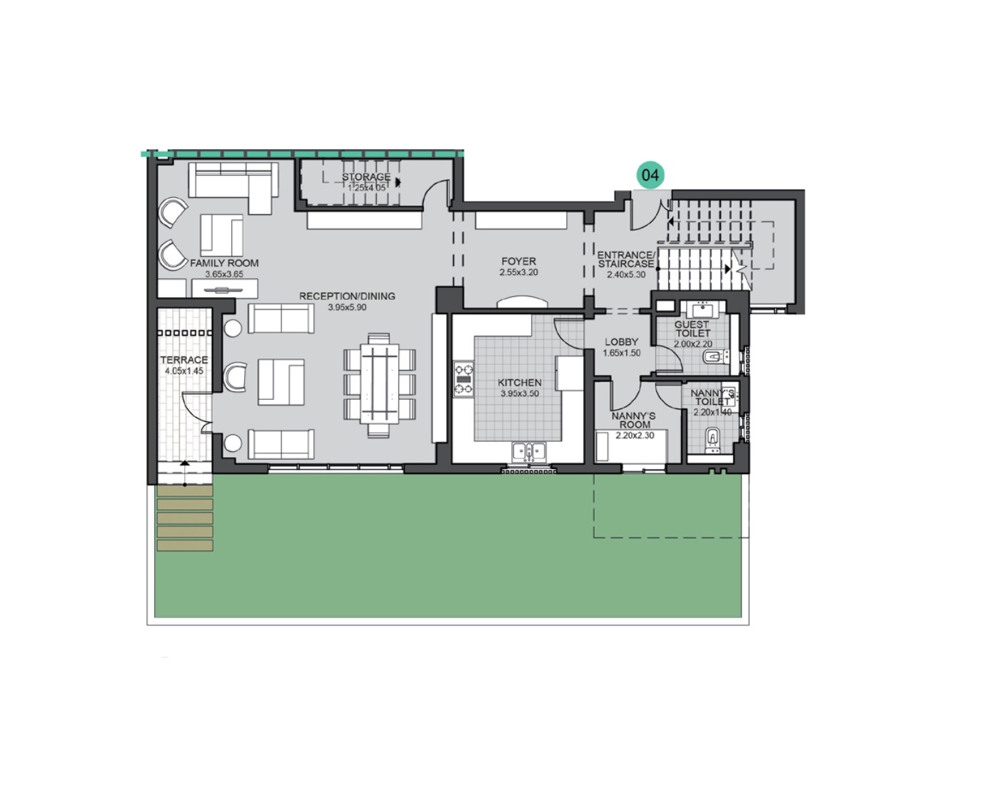Floor plan for duplex at Villette