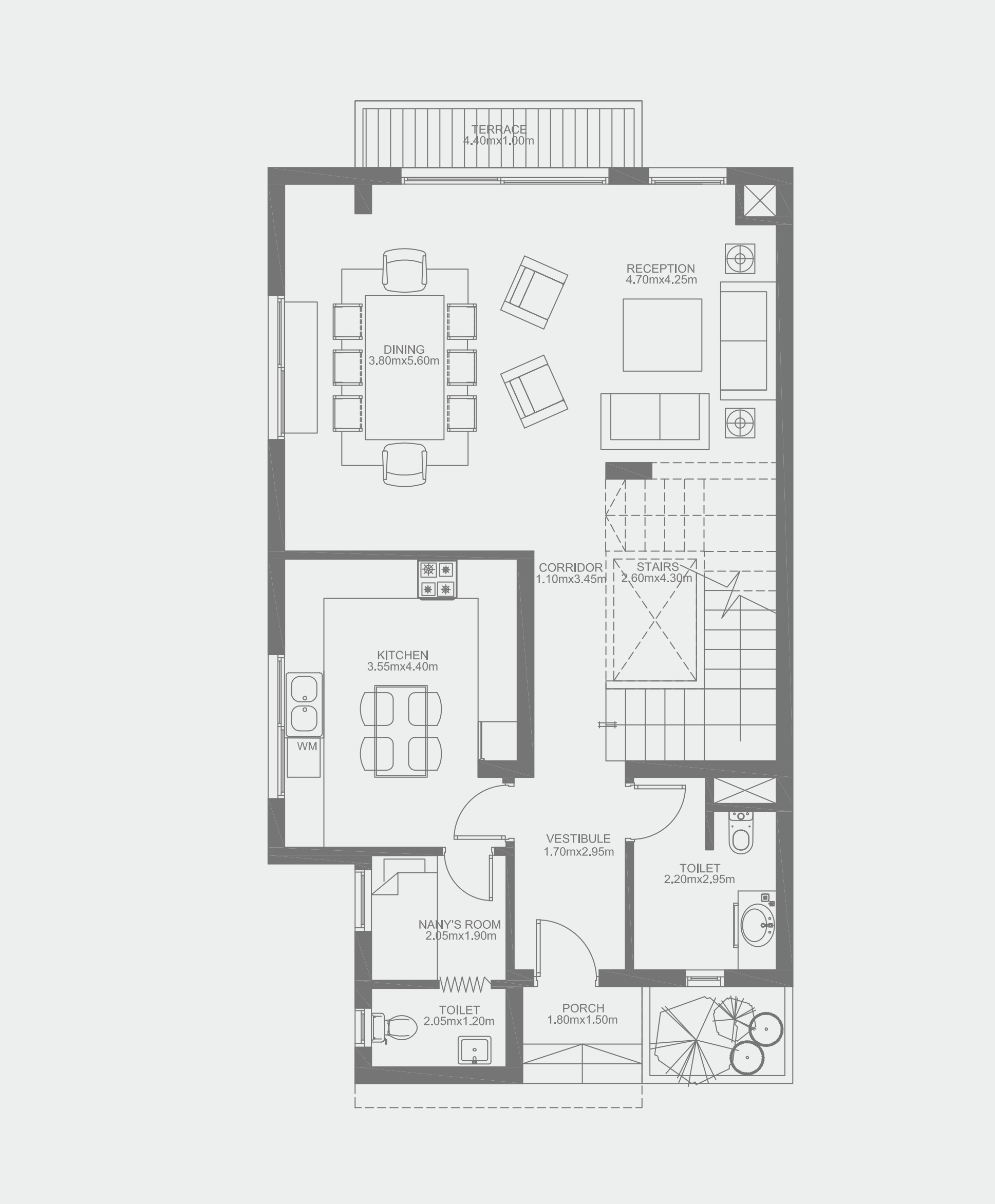 Floor plan for townhouse at Hyde Park