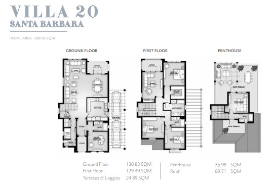 Floor plan for villa at Mivida