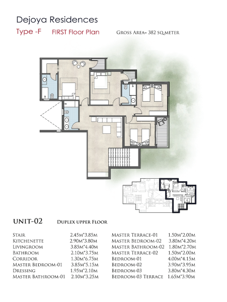 Floor plan for duplex at De Joya 1