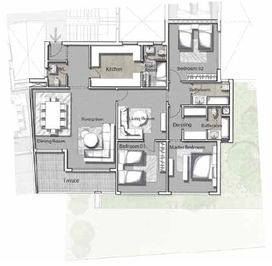 Floor plan for chalet at Joulz