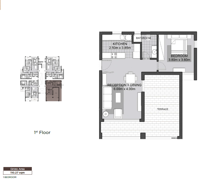 Floor plan for apartment at Karmell New Zayed
