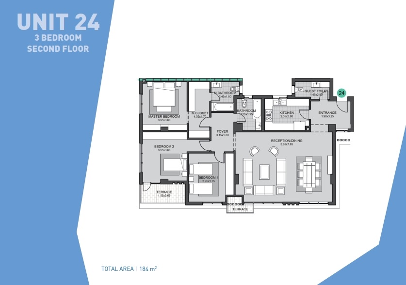 Floor plan for apartment at Villette