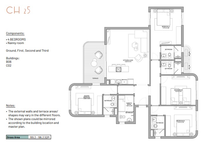 Floor plan for chalet at June