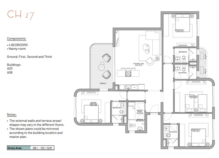 Floor plan for chalet at Pearl-June