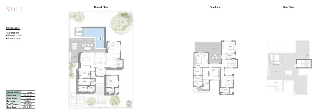 Floor plan for villa at Opal-June