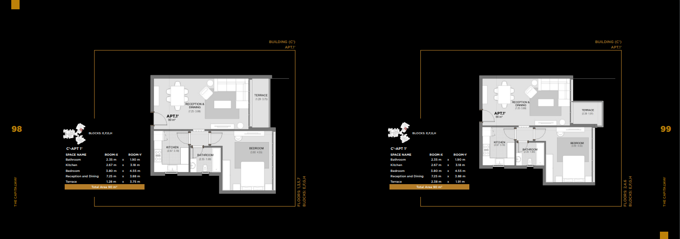 Floor plan for apartment at The Capitalway