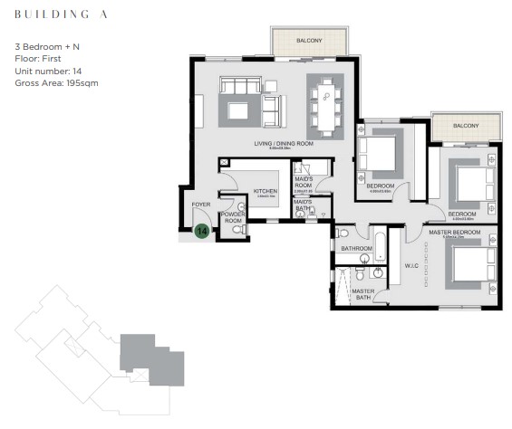 Floor plan for apartment at The Estates Residence