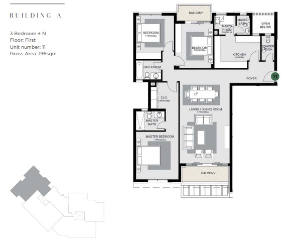 Floor plan for apartment at The Estates Residence