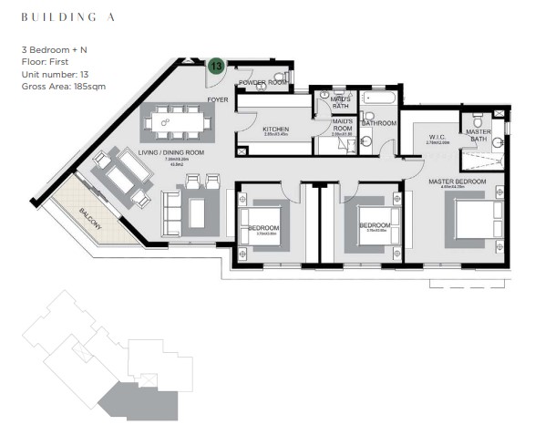 Floor plan for apartment at The Estates Residence