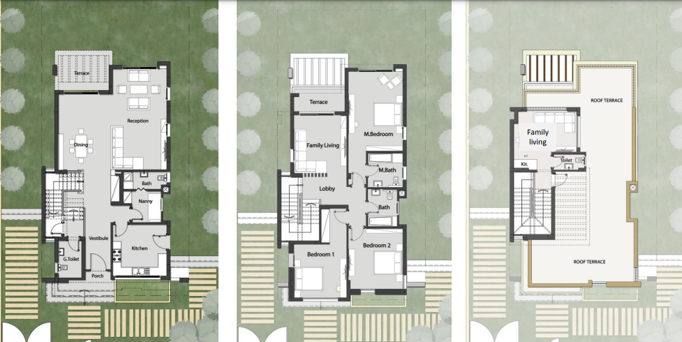 Floor plan for villa at Palm Hills Katameya (PK1)