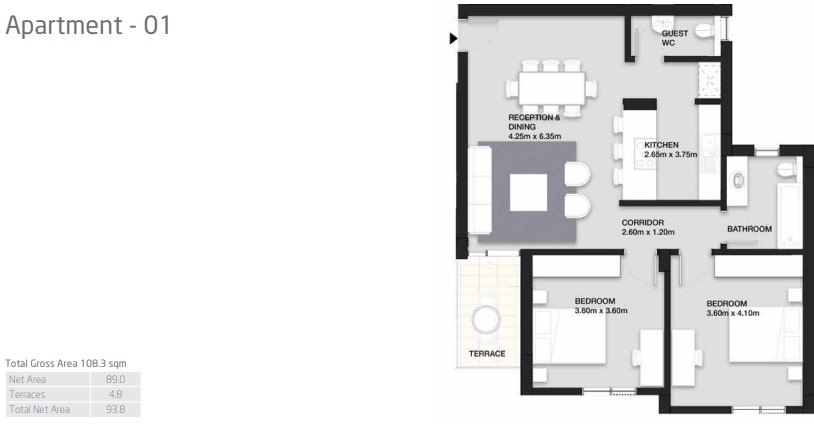 Floor plan for apartment at VYE SODIC