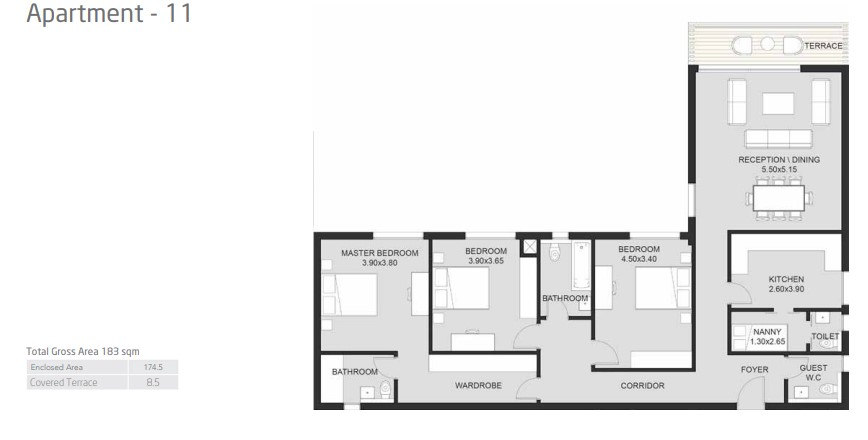 Floor plan for apartment at VYE SODIC