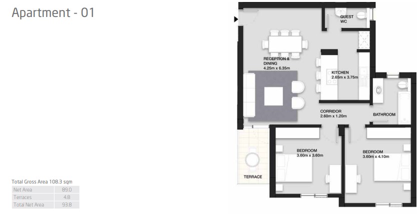 Floor plan for apartment at VYE SODIC