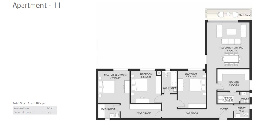 Floor plan for apartment at VYE SODIC