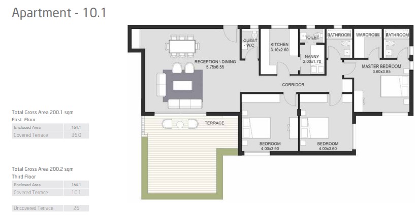 Floor plan for apartment at VYE SODIC