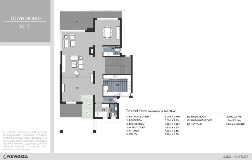 Floor plan for townhouse at New Giza