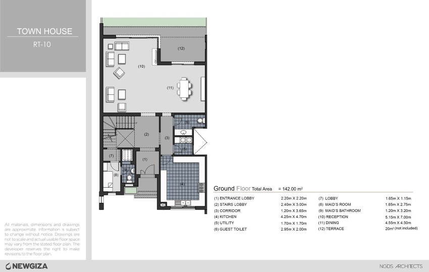 Floor plan for townhouse at New Giza