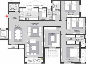 Floor plan for apartment at SODIC East