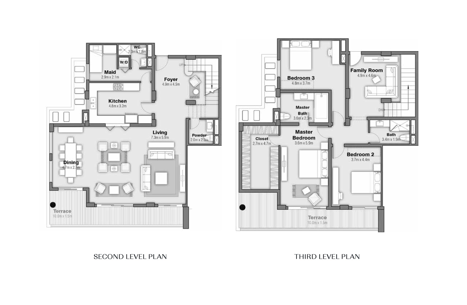Floor plan for duplex at Uptown Cairo
