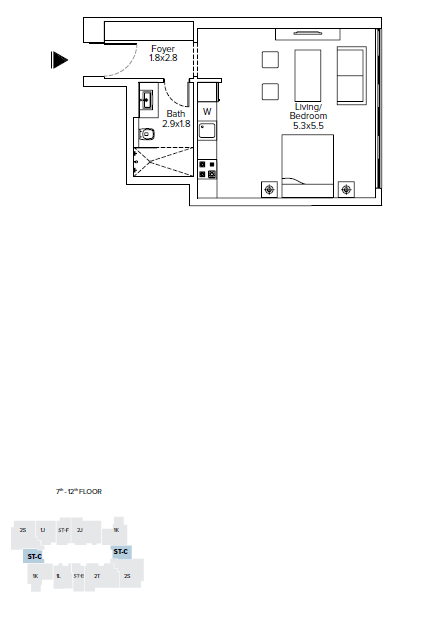 Floor plan for apartment at AEON Towers
