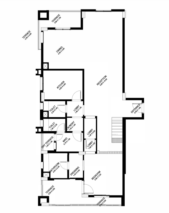 Floor plan for duplex at The Loft